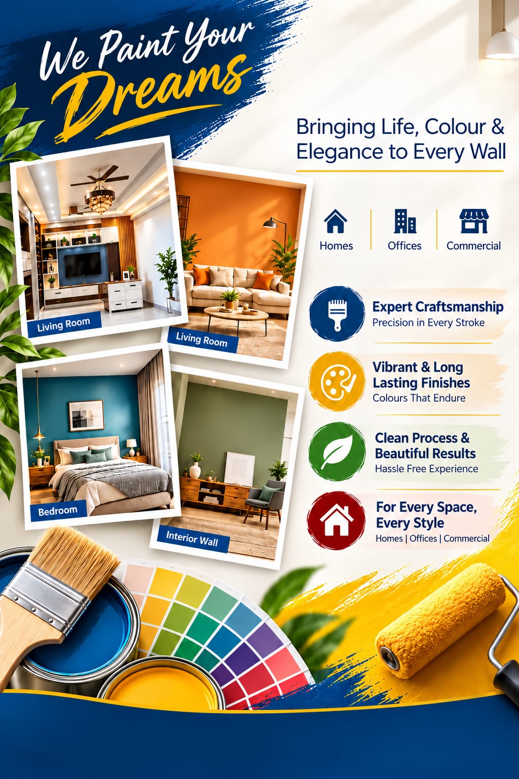 We Paint Your Dreams – vibrant interiors and painting services